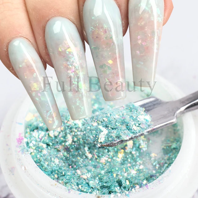 Nail Glitter Light Turquoise Sparkle Glitter Dust Powder Nail Art