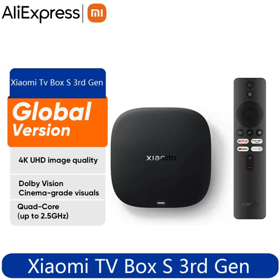 VersiónGlobalXiaomiTVBoxS3.ageneración4KUltraHD2G32GWiFiBT5.2GoogleTVCastNetflixSmartTVBoxreproductormultimedia-AliExpress