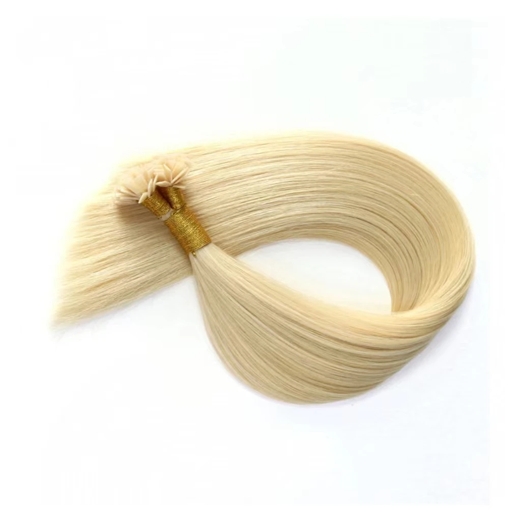 

#613 Straight Remy Human Hair 12-28 inch Real Remy Flat Tip Human Hair Extension Silky Straight Honey Blonde Keratin Fusion Hair