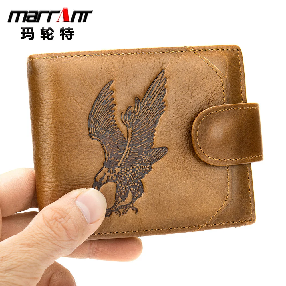 

Men's Leather Wallet short multifunctional men's zero wallet multi card slot top leather