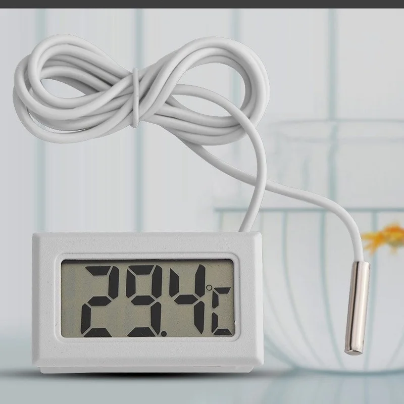 Digital Thermometer Mini Digital LCD Thermometer With Probe Indoor Convenient Temperature Sensor For Aquarium Fish Tank Home Fridge