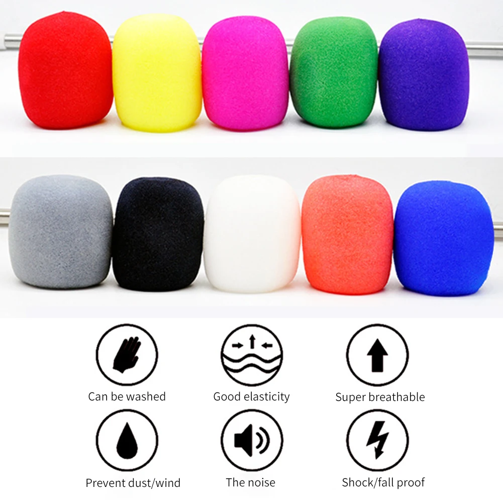 10-Pack Professional Studio Microphone Foam Windscreens - Soft, Thick Protective Shield
