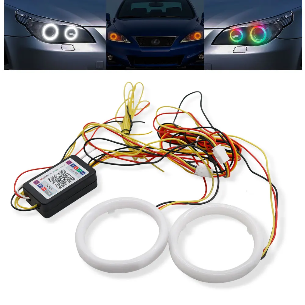 Buy EverBright 1Pair White 80MM Car Angel Eyes Halo Rings Led Cotton Lights  Circle Ring Halo Lights Lamp with Housing 12V 24V Online at desertcartINDIA