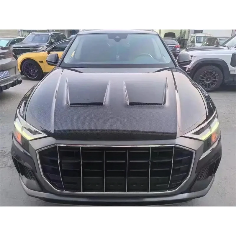 최고급 카본 M 스타일 카본 파이버 Q8 SQ8 RSQ8 2023 2024 2025 Q8 프론트 후드용