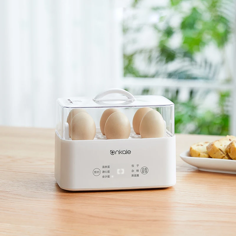 6 Eggs Boiler Steamer Automatic Egg Cooker Breakfast Machine Egg Custard Steaming Cooker Food Warmer with Appointment 220V 5