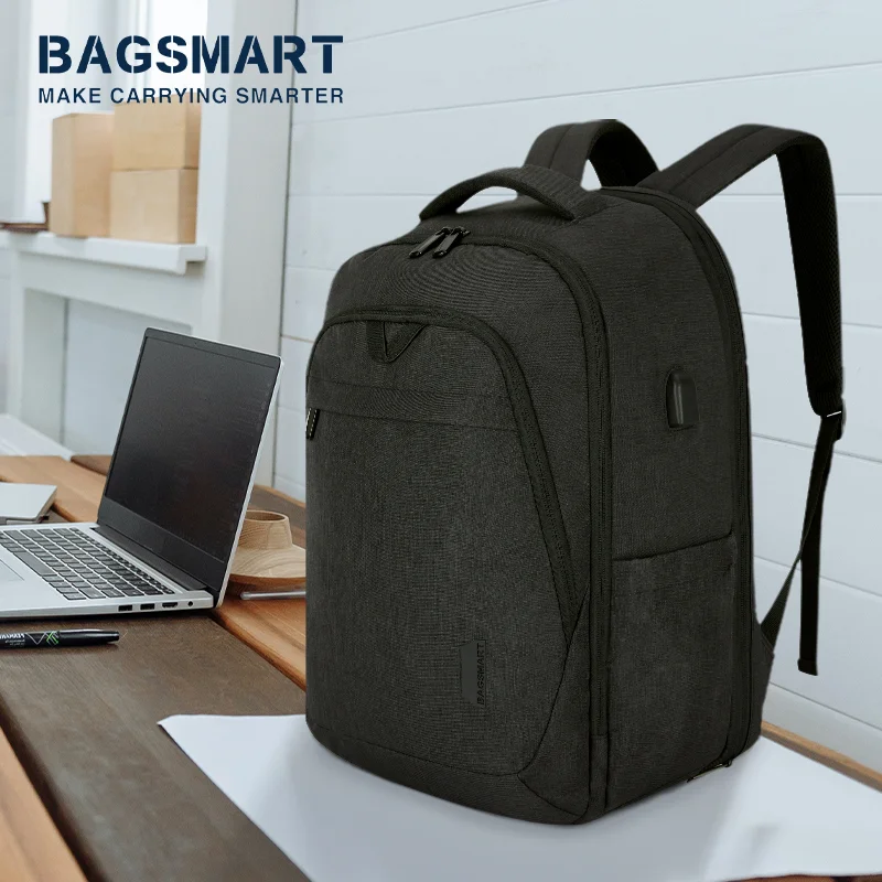 Sac à dos ordinateur 15.6 antivol connecté Bagsmart Couleurs Light grey