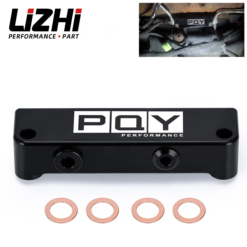 LIZHI - Fuel Filter Bypass Kit Delete Block Banjo Washers For 10-16 Dodge 6.7L Cummins Diesel LZ-FPB008
