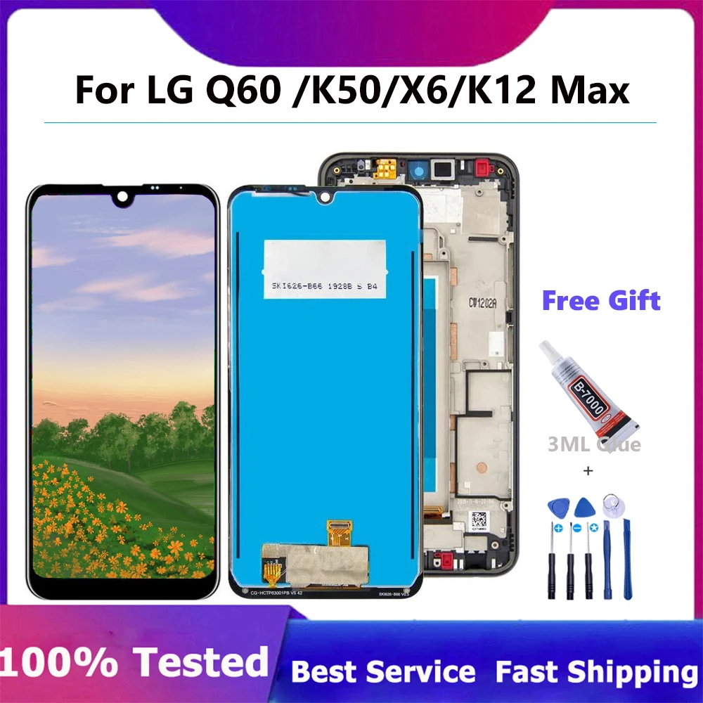 

lcd screen For LG Q Series Q60 2019 X525 LM-X525ZA LM-X525ZAW LM-X525HA LCD Display with frame + Touch Screen Digitizer Assembly
