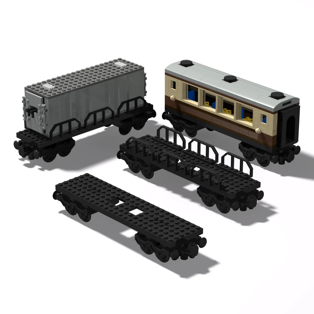 Stadtbahn Technische Bausteine 6x24 Basis Passagier- und Güterzug Magnetisch Verbindbare Räder und Waggons Kreatives Spielzeug – Detail 2