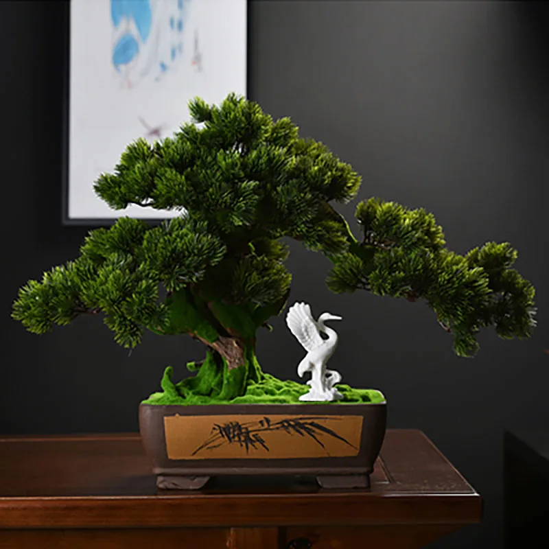 Chinese Modern Ceramics White Crane Desktop Ornament, Creative Animal, Living Room Decoration, Garden Bonsai Crafts