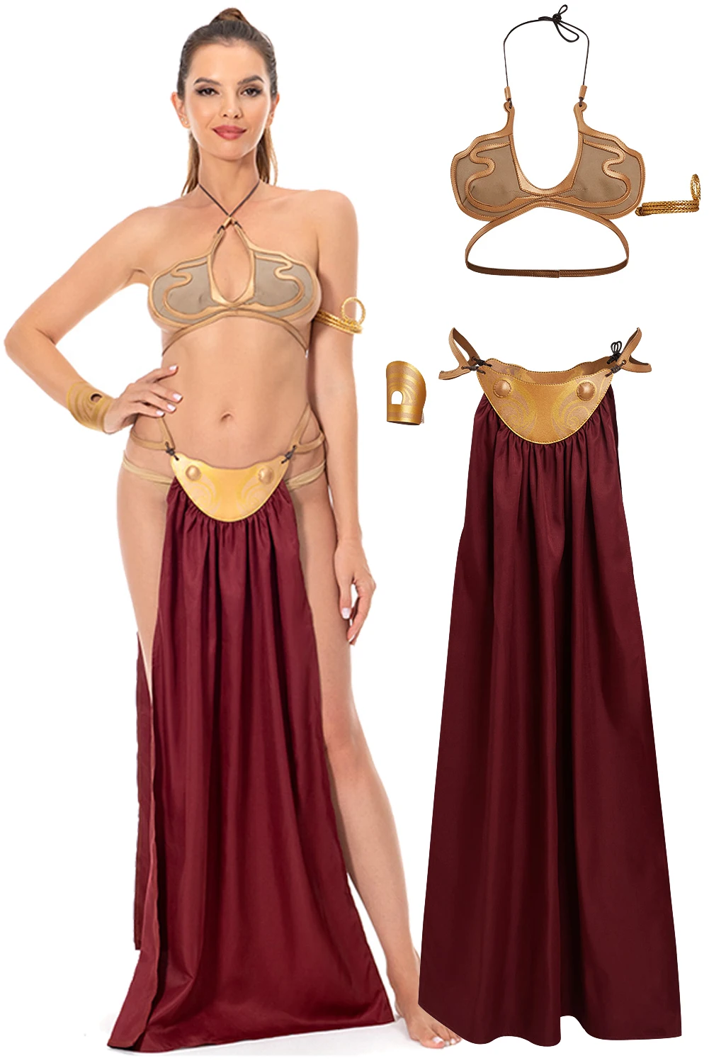

Leia Cosplay Role Play Sexy Slave Uniform Movie Space Battle Princess Costume Adult Women Fantasy Fancy Dress Party Clothes