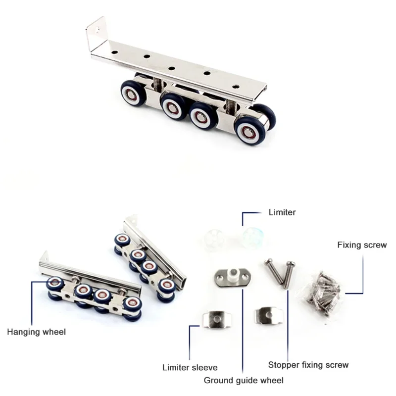 2 Teile/satz Schiebetür Roller Hardware Rutsche Türen Pulley 4/8 Räder  Hause Zimmer Holz Tür Hängen Räder Schiene Track Pulley - Industrie &  Handel - Temu