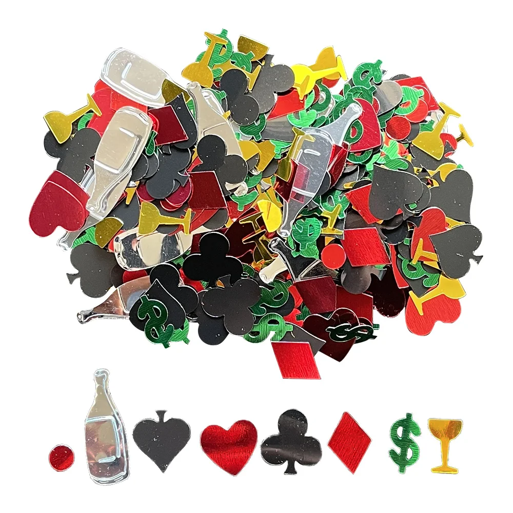 

30g Casino Birthday Decorations Poker Confetti Night Club Party Throwing Confetti Dollar Sign Shaped Table Scatters 2 Pack