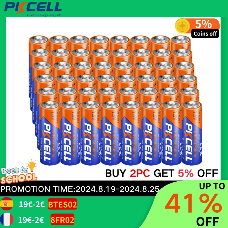 48pcs Pkcell LR6 AA batteries 2A battery UM3 MN1500 E91 1.5v Aa Alkaline Battery Dry Primary Superior R6P 2A Batteria alkaline battery disposable battery