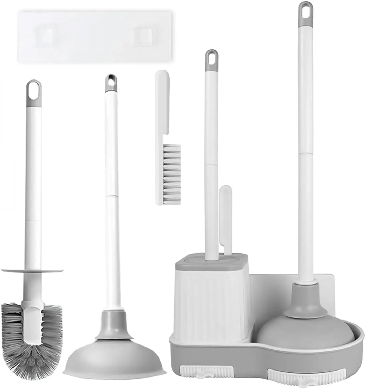 Juego de Cepillo para Baño, Cepillo de Inodoro con Base Antigoteo, Escobilla y Cepillo para Inodoro