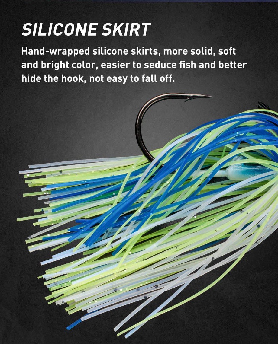 JOHNCOO 12g Spinner Köder Weedless Jighead Bass Jig Köder Angelköder Wobbler für Bass Fishing Tackle – Detail 5