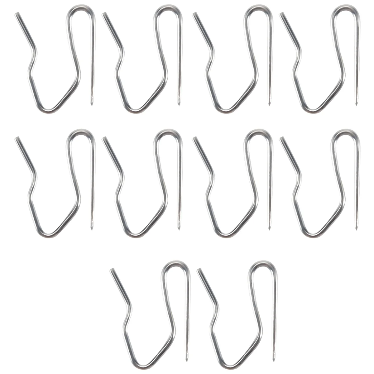 10pcs Curtain Drapery Pin Hooks-Silvery