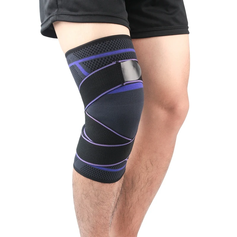 

Эластичные Наколенники для бега, 1 шт., спортивный наколенник для спортзала, фитнеса, противоскользящее компрессионное снаряжение, магнитная поддерживающая подкладка для баскетбола