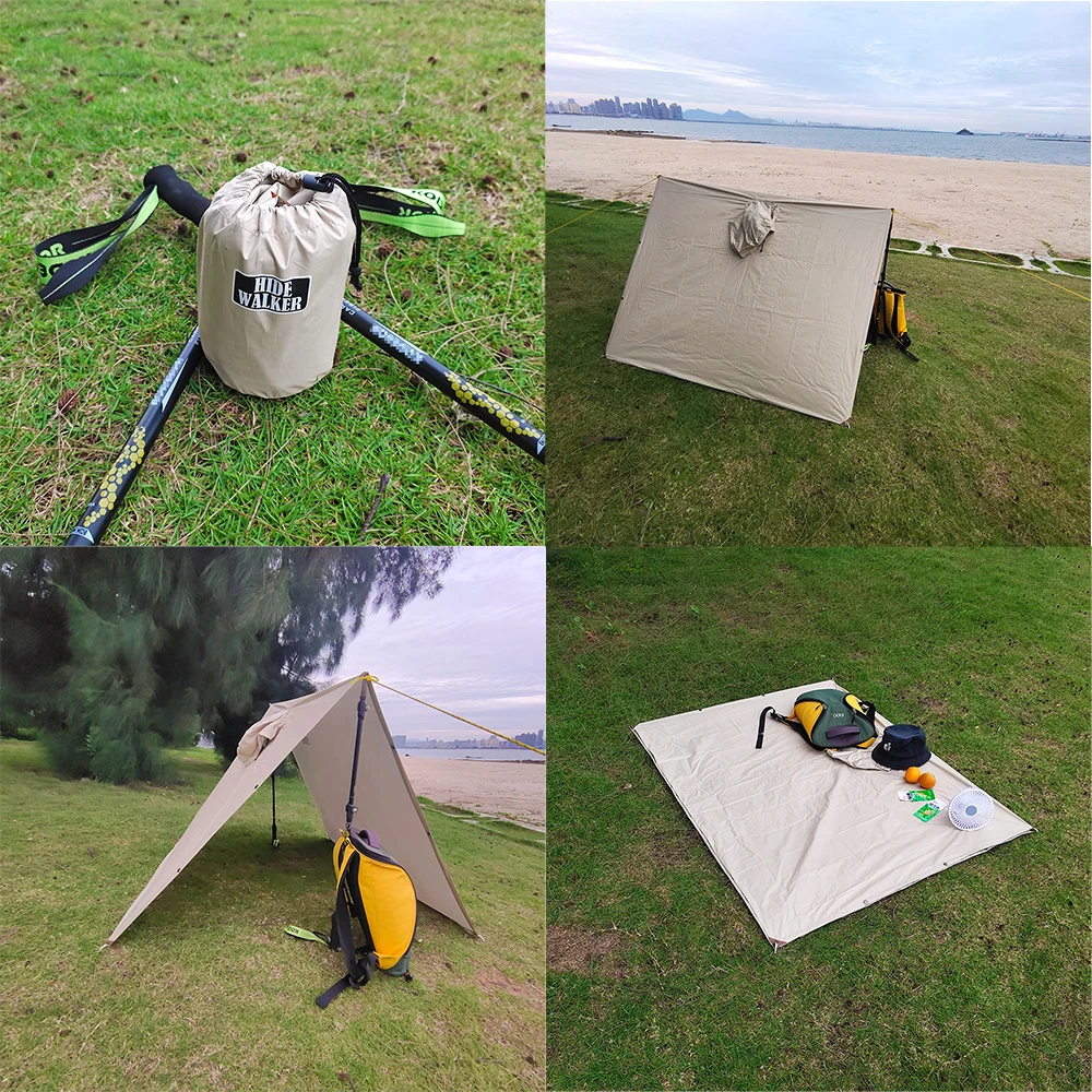 3 in1 Outdoor Unisex Waterproof Poncho Ultralight Hiking Rainwear Trekking Camping Rain Gear for Backpacker Hiker
