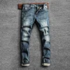 Italian Style Fashion Men Jeans Retro Blue Elastic Slim Fit Ripped Jeans Men Trousers Vintage Designer Casual Denim Pants Hombre 3