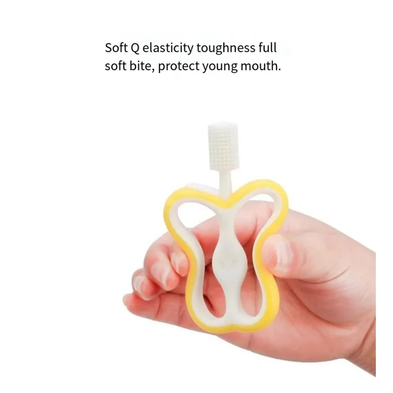 Baby Teether Fruit and Vegetable Bite Le Silicone Teether Stick Baby Kids Cute Apple Shape Silicone Toothbrush