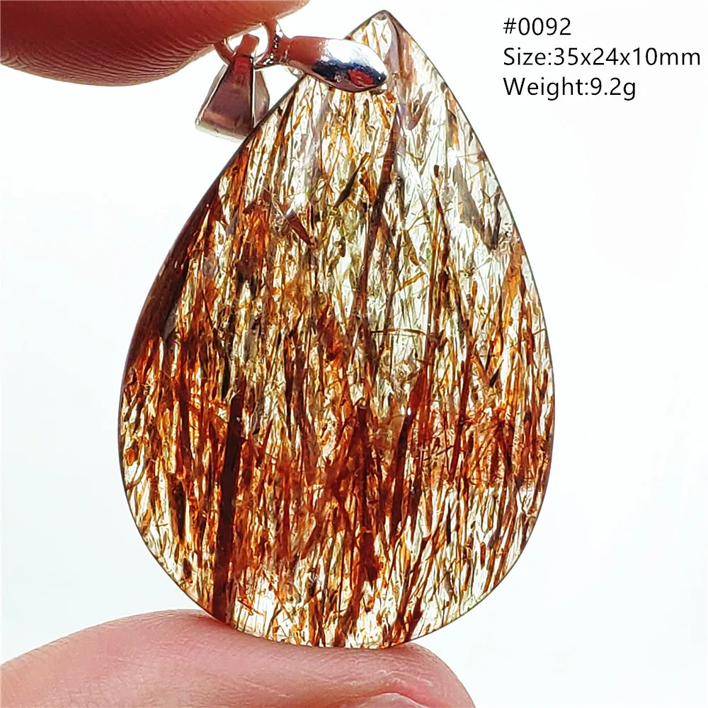 

Natural Black Copper Rutilated Quartz Gold Super 7 Pendant Jewelry Women Men Necklace Rare Fashion AAAAAAA