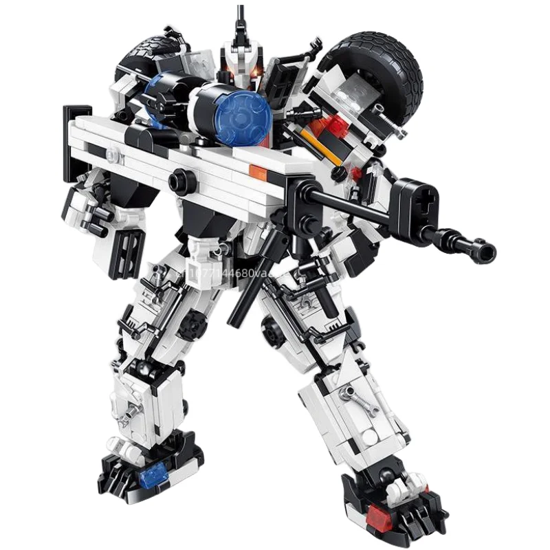 

New 2-in-1 Double Form Black Hawk SWAT Deformed Mecha Building Blocks Assembled Children's Engineering Vehicle Fire Toy for Boys