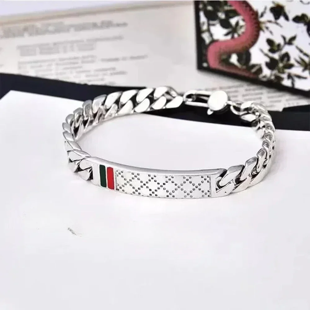 

2024-925 Silver Bracelet for Women Adjustable Men Couple Stainless Steel Bangles Brand Replica High Quality Luxury Dubai Jewelry