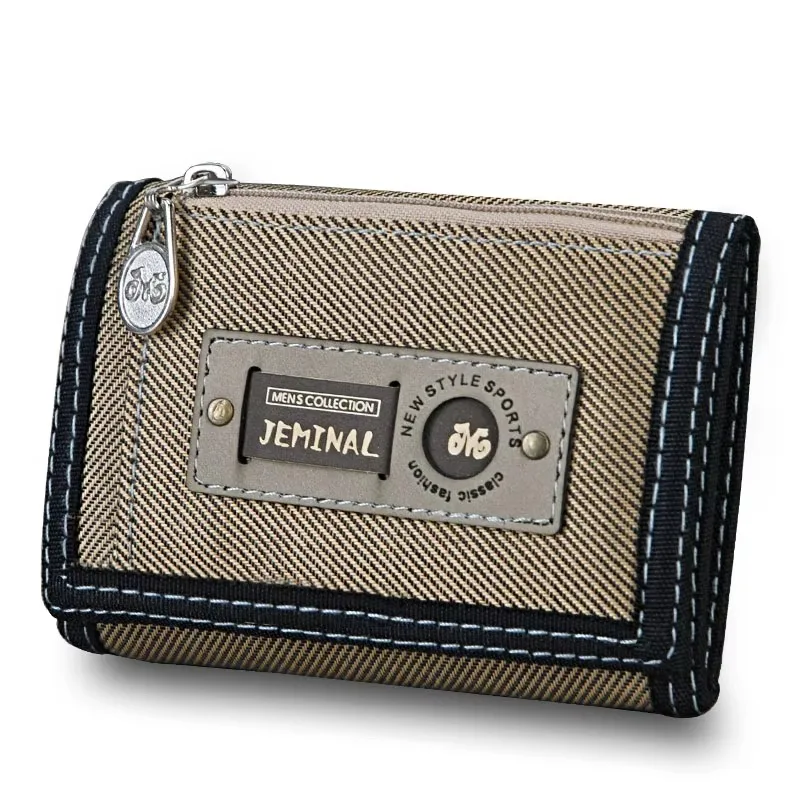 Men Wallets Hasp Zipper Canvas Male Purses Short Wallet Good Qaulity Cards ID Holder Money Bags Clutch Coin Purse Burse Pocket