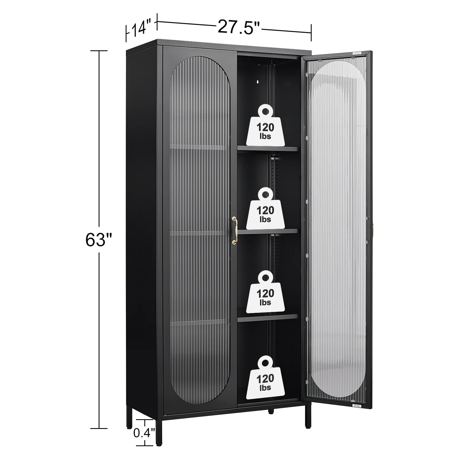 Steel Sideboard Storage Cabinet with Glass Door Steel File Cabinet Wardrobe File Chest Tallboy Display