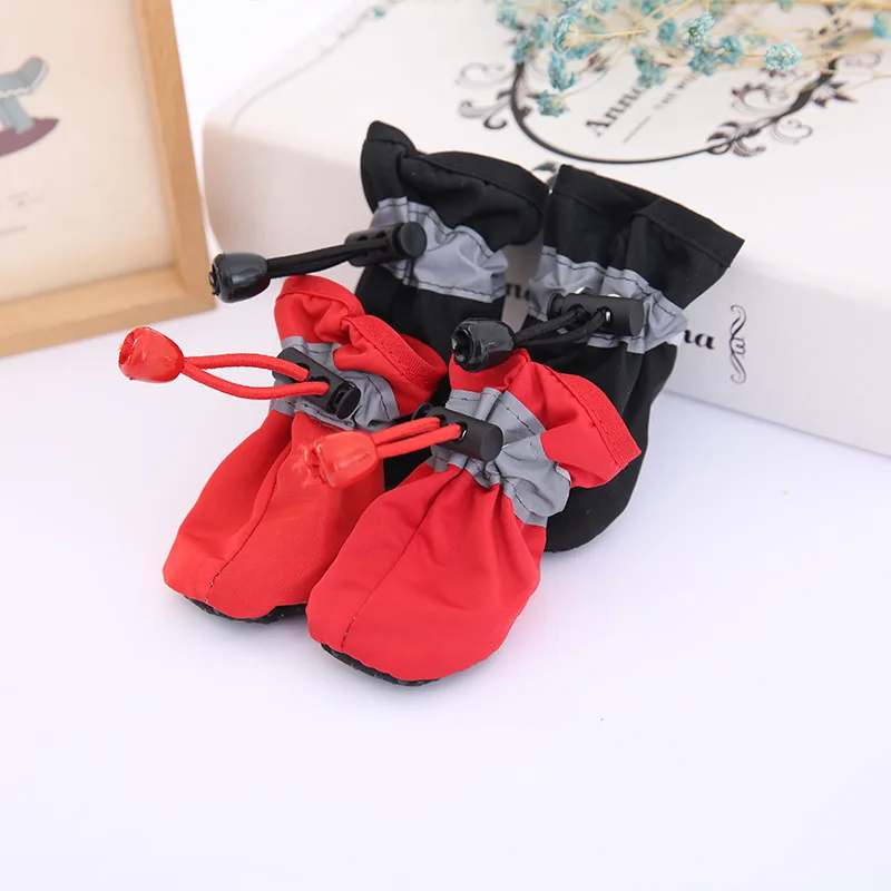 Title 8, 4pcs Antiskid Puppy Shoes Waterproof Winter Pet...