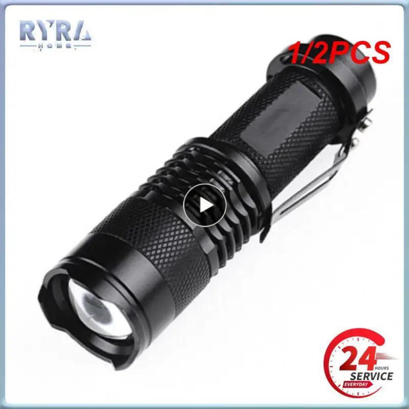 

1/2PCS Anpro Flashlight Q5 Mini Lanterna Tactical Flashlight Zoomable Waterproof Protable Outdoor Camping Bike Light