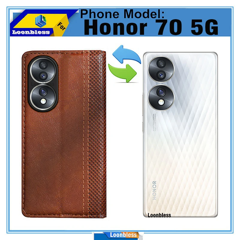 Elegant Wallet Phone Case for Honor 70 - Stylish Book Cover Skin
