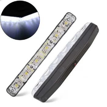 Auto Auto Luce di marcia diurna Luce diurna Car Styling Lampada DRL 6 LED 12V Luci impermeabili Fendinebbia 6000K Auto Ha condotto la luce 1/2 pezzi