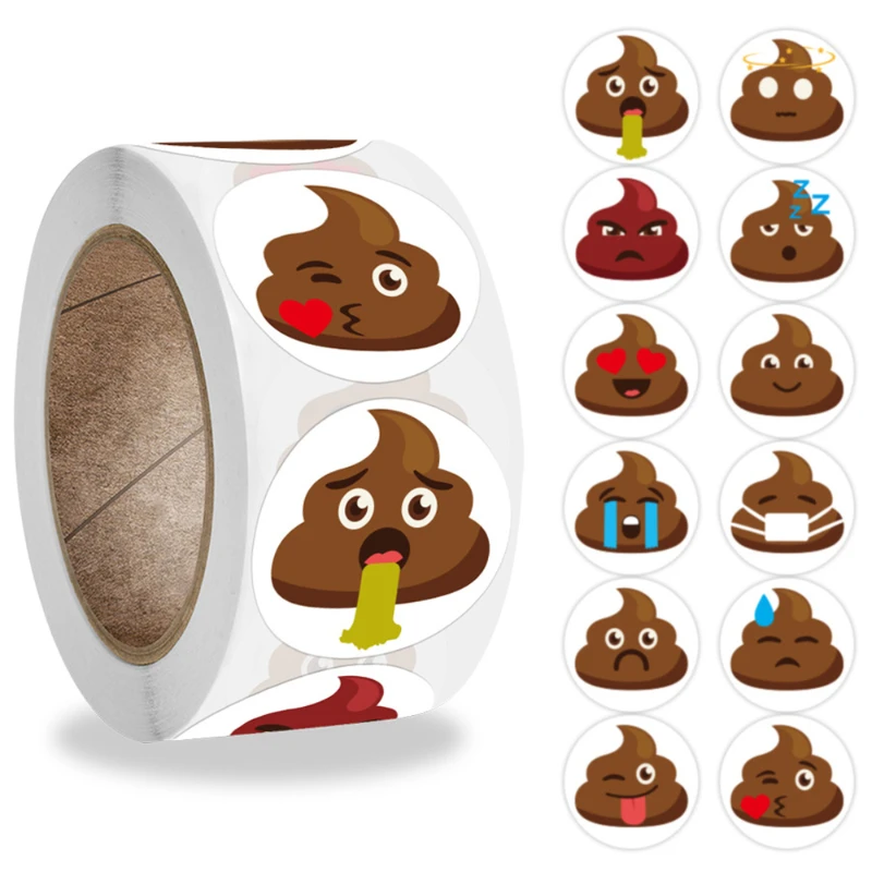 500pcs Novel Funny Designs Pet Dog Poop Emoticons Reward Sticker Kids Toys Party Magazine Office Teacher Label Sticker Gifts cartoon stickers decorative stickers anime stickers reward stickers