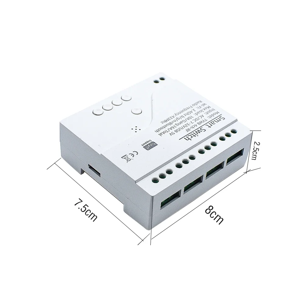 Tuya Wifi RF 4 Channel Module 85-265V Smart Switch Tuya Zigbee Garage Door Switc