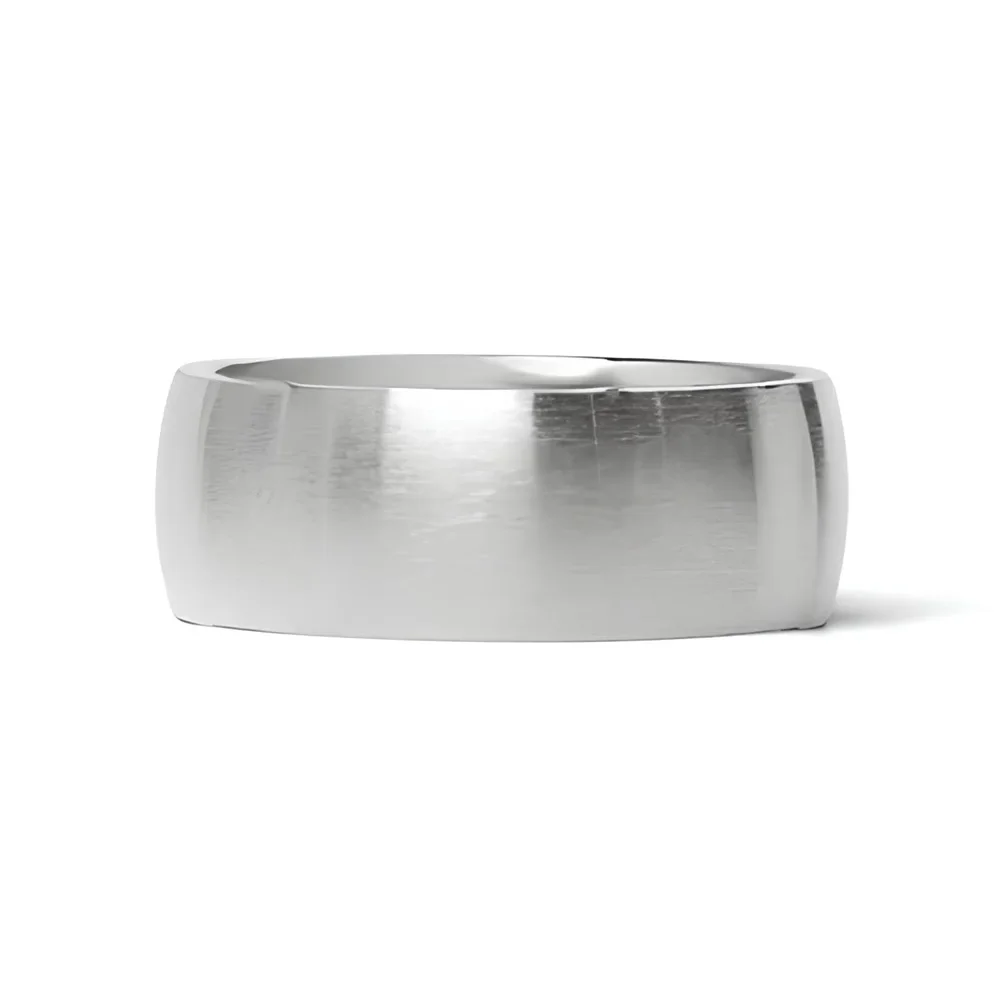 Industrial Brushed Stainless Steel Unisex Stackable Band Ring