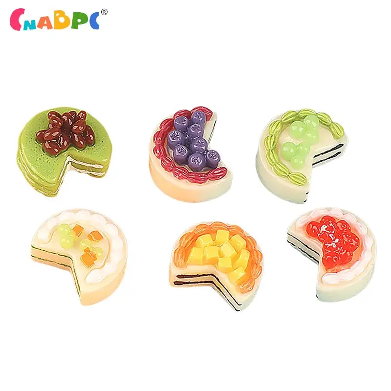 

6Pcs 1:12 Dollhouse Miniature Fruit Cake Model Blueberry Strawberry Mango Cakes Ornament Food Decor Toy Doll House Accessories