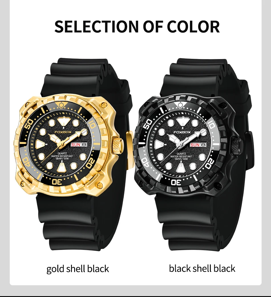 2023 Fashion Mens Watches Fox Top Brand Luxury Big Dial Sports Watch for Men Waterproof Luminous Watch Quartz Date Cloc_voghion.com