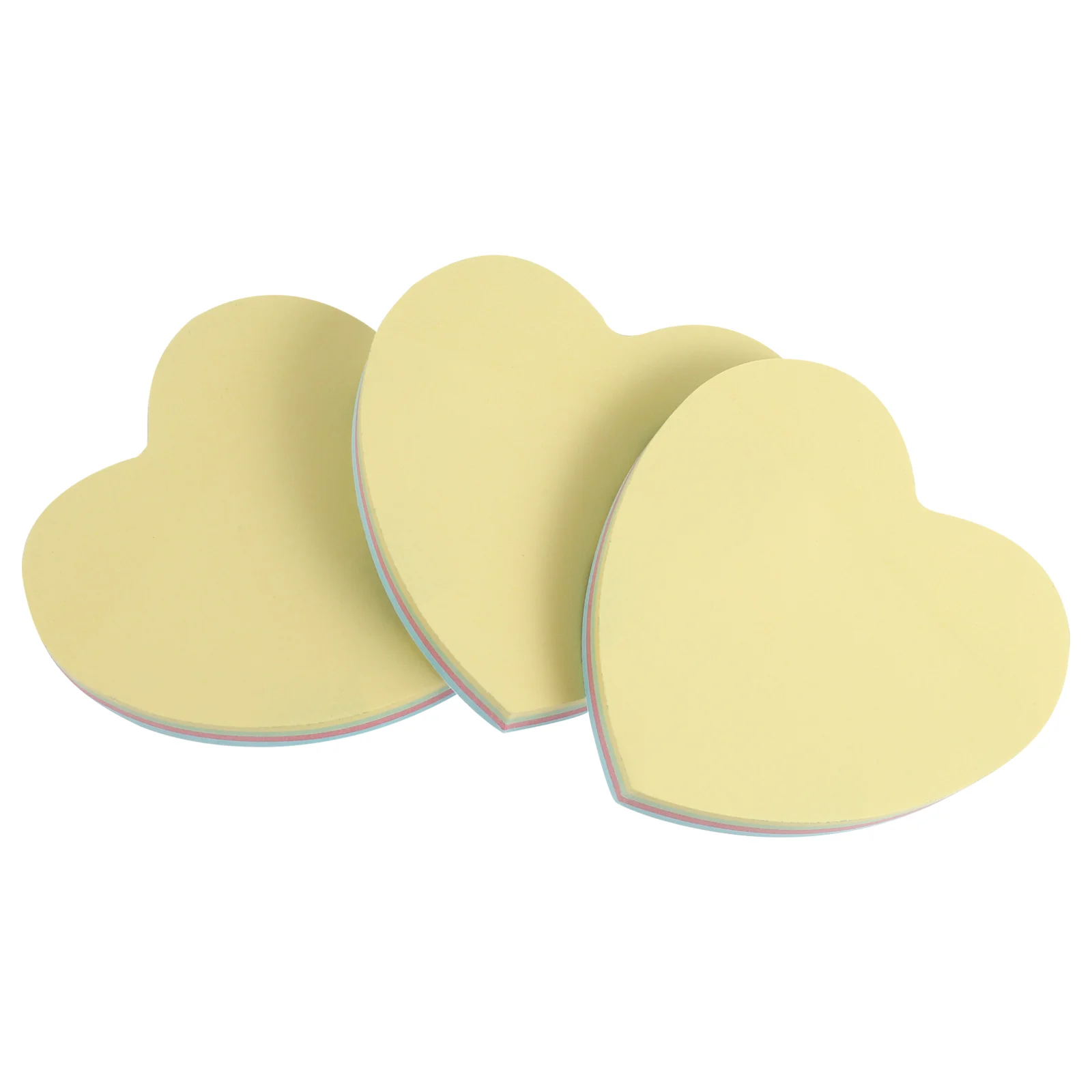 

3pcs Heart-shaped Posted Self-Adhesive Paper Notes Facilitated Stickers Notepads