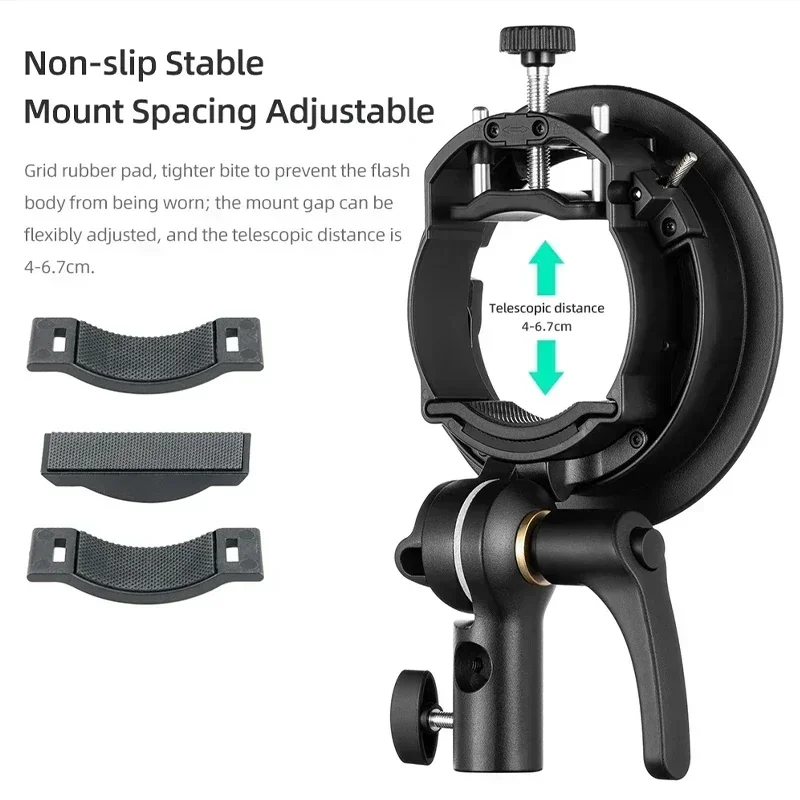 Godox S2 Speedlite Bracket S1 Updated S-Type Bowens Flash Holder Mount For Godox V1 V860III AD200 AD400Pro TT600 Snoot Softbox flash holder