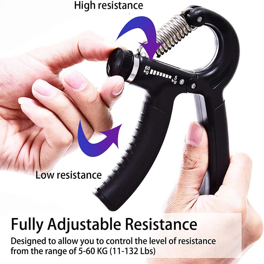 Hand Grip Strengthener, Counting hand Grips Workout, Adjustable Resistance  Strength Hand Grip 11-132 lbs, Hand Grip Strength Exerciser for Muscle