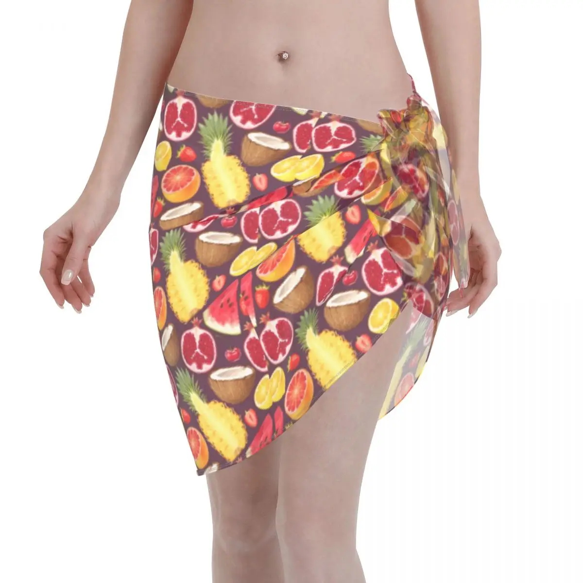 

Tropical Pineapple Exoctic Women Beach Bikini Cover Up Wrap Chiffon Swimwear Pareo Sarong Beach Dress Bikinis Skirt Swimsuit