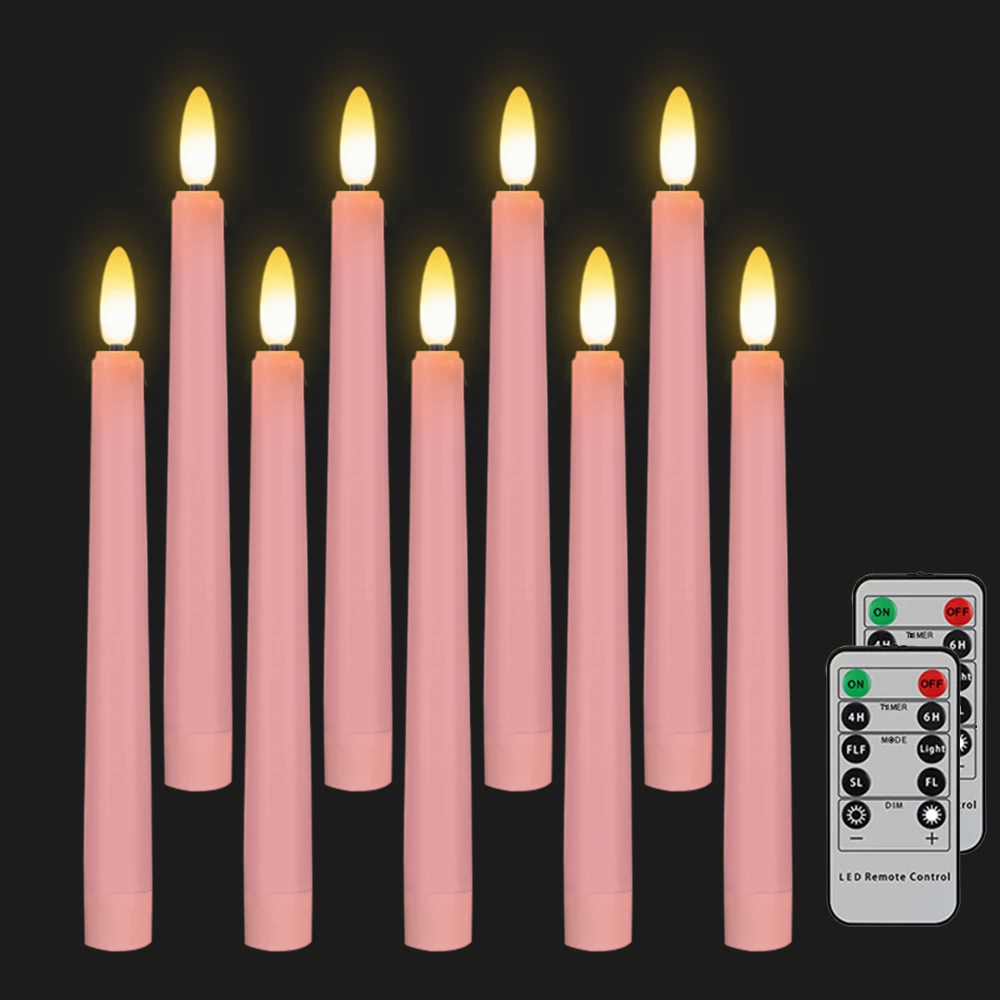 Candele LED a fiamma tremolante FPOO, candele alte, Timer batteria, telecomando, festa di natale, candela per la cena di nozze, decorazione della tavola  15