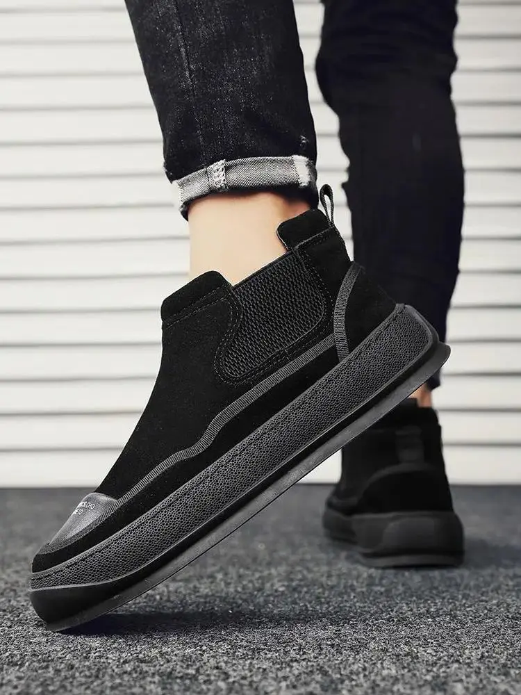 

Мужские кожаные туфли на толстой нескользящей подошве, демисезонные повседневные туфли на плоской подошве, новинка 2023