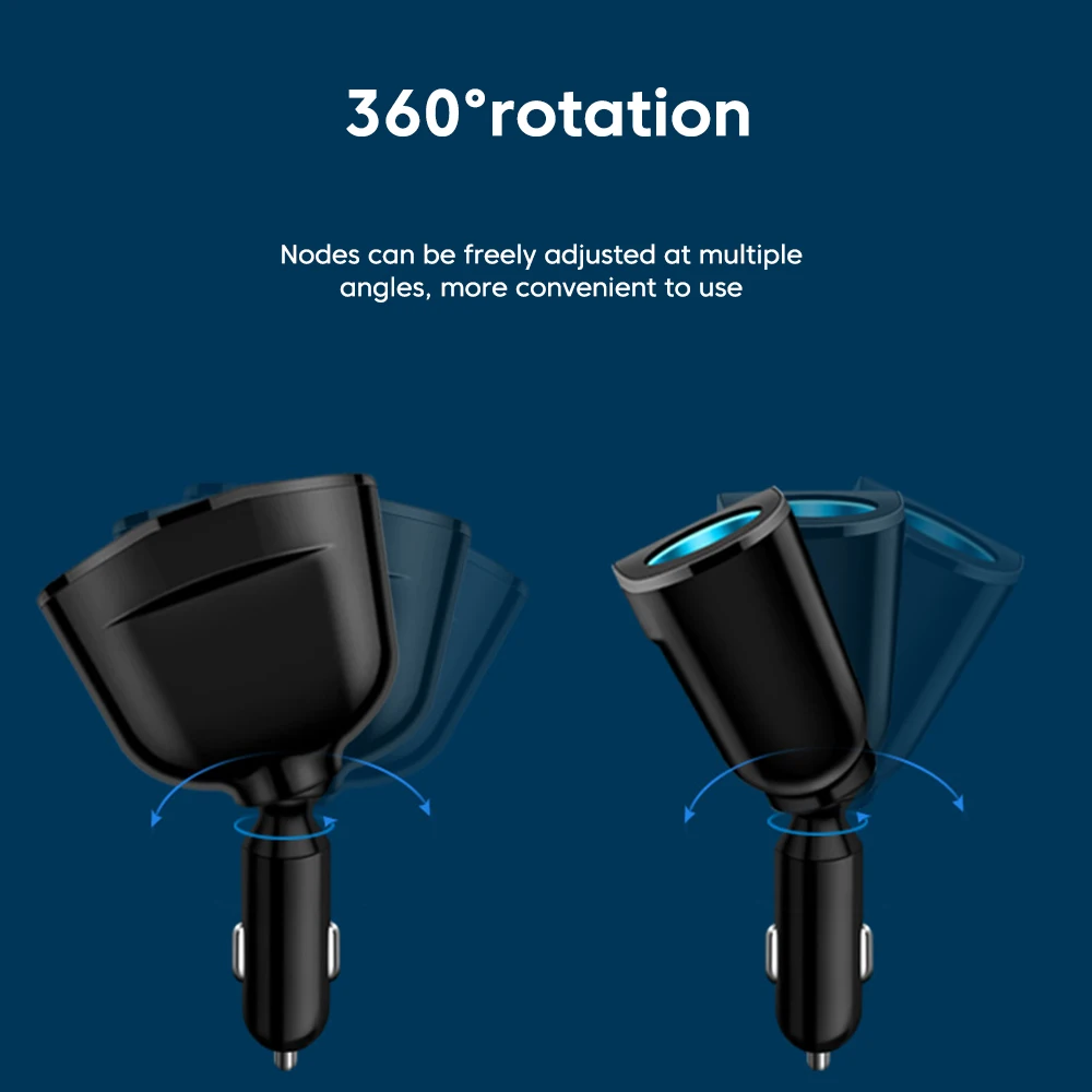 OLAF 66W USB Type C Car Charger QC3.0 Fast Charging for iPhone Dual Car Cigar Lighter Socket LED Digital Display USB C Chargers car charger car phone charger