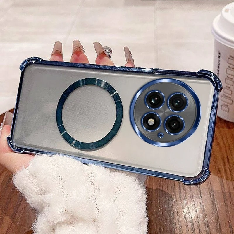 Clear Shockproof Magnetic Case with MagSafe Wireless Charging Compatibility