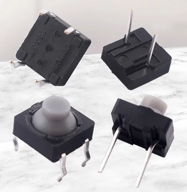 10PCS Touch switch 8*8*5 Pin 5H Silica Gel Silent Button 8*8*5MM Two Feet FeetPin Conductive Silicone Button switch 4pin 8x8x5 m