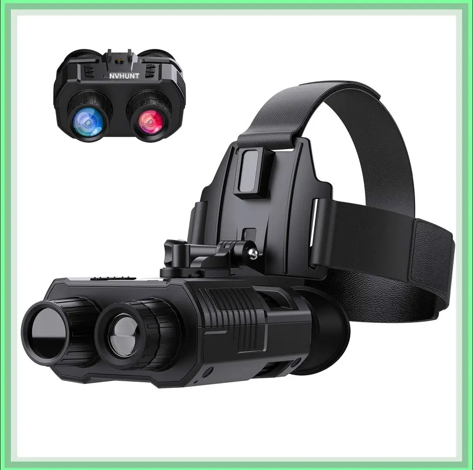 Night Vision Binoculars Goggles Infrared Digital Head Mount Builtin