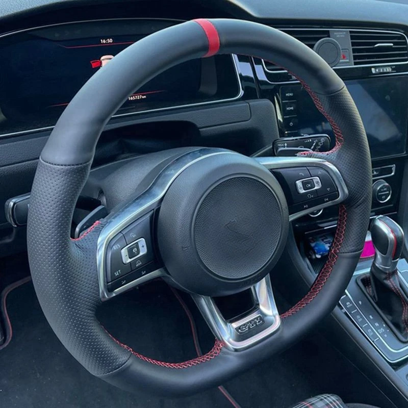 Accessori Auto Coprivolante In Pelle Intrecciata Per Volkswagen Vw Golf R Mk7 Golf 7 Gti Vw Polo Gti Scirocco 2015 2016